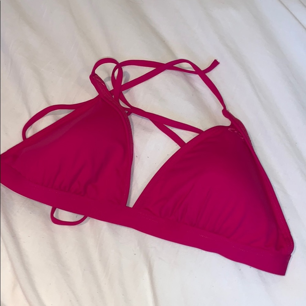ripcurl pink cross back bikini top